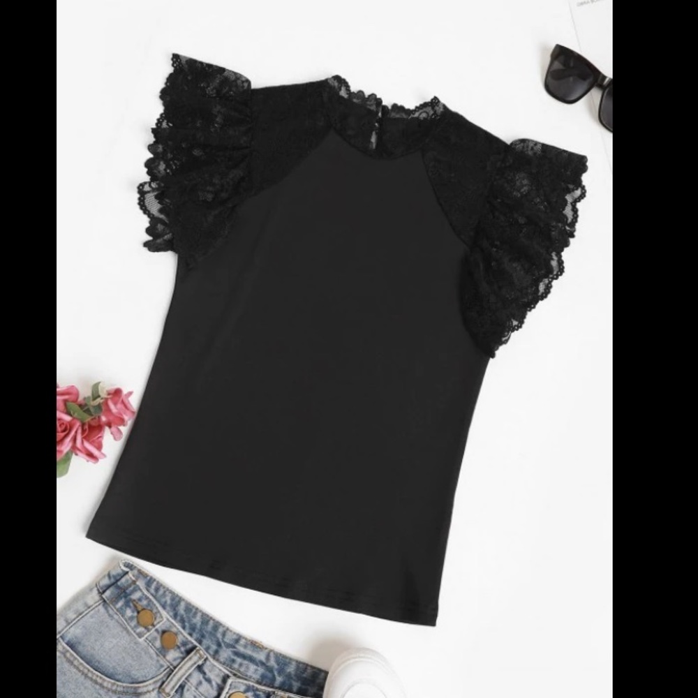 Sexy black lace top